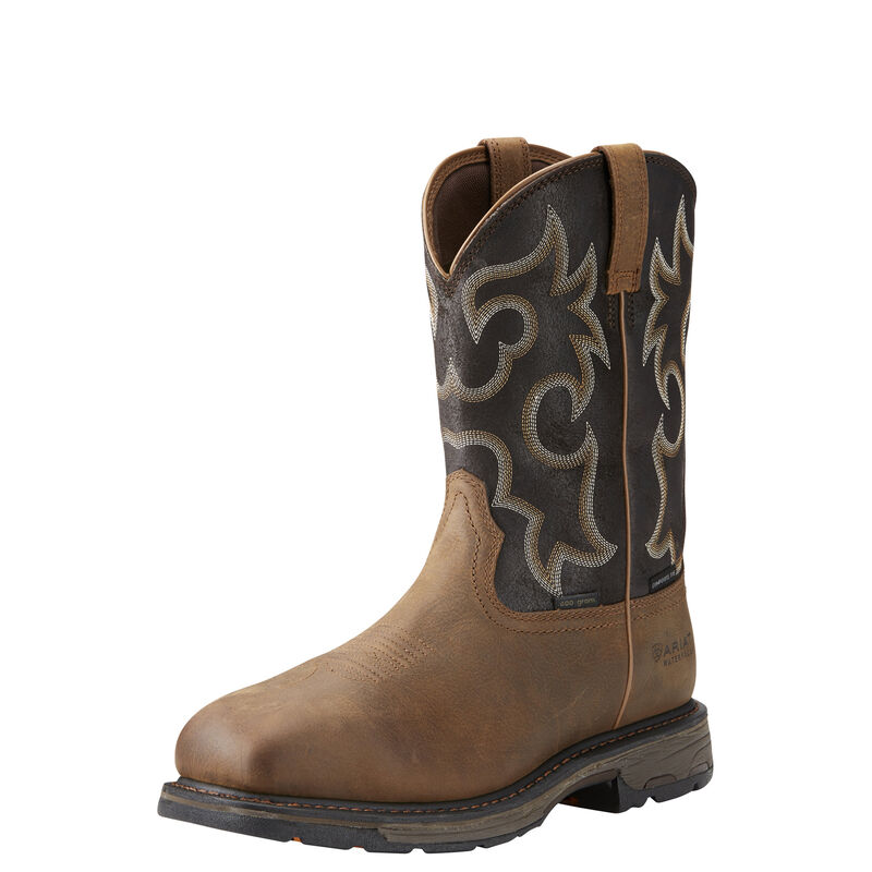 Ariat Arbeitsschuhe Herren - Workhog Wide Square Toe 400g Waterproof 400g Composite Toe DunkelBraun